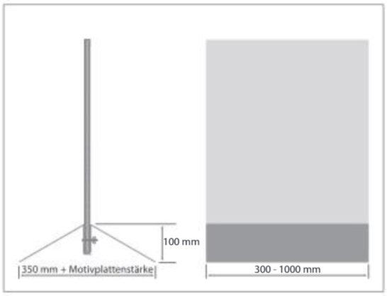 Standfuss, 3mm Stahlblech, Breite 1000mm