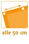 Ösen ⌀ 15mm alle 50cm