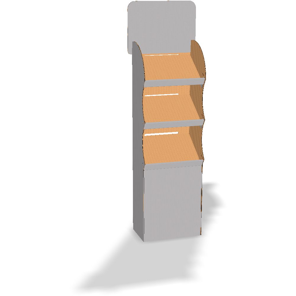 Warenträger mit 3 schrägen Tablaren